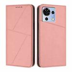 For ZTE Blade V50 Vita Strong Magnetic Frosted Flip Leather Phone Case(Pink)