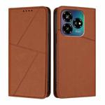 For ZTE Blade V60 Vita / Axon 60 Lite Strong Magnetic Frosted Flip Leather Phone Case(Coffee Color)
