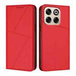 For ZTE Blade V70 Strong Magnetic Frosted Flip Leather Phone Case(Red)