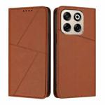 For ZTE Blade V70 Strong Magnetic Frosted Flip Leather Phone Case(Coffee Color)