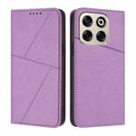 For ZTE Blade V70 Strong Magnetic Frosted Flip Leather Phone Case(Light Purple)