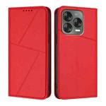 For ZTE Blade V70 Vita Strong Magnetic Frosted Flip Leather Phone Case(Red)