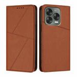 For ZTE Blade V70 Vita Strong Magnetic Frosted Flip Leather Phone Case(Coffee Color)