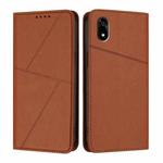 For ZTE Kantan Sumaho 4 A402ZT Strong Magnetic Frosted Flip Leather Phone Case(Coffee Color)