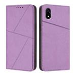 For ZTE Kantan Sumaho 4 A402ZT Strong Magnetic Frosted Flip Leather Phone Case(Light Purple)