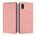 For ZTE Kantan Sumaho 4 A402ZT Strong Magnetic Frosted Flip Leather Phone Case(Pink)