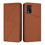 For ZTE Libero 5G II Strong Magnetic Frosted Flip Leather Phone Case(Coffee Color)