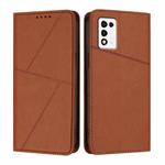 For ZTE Libero 5G III Strong Magnetic Frosted Flip Leather Phone Case(Coffee Color)