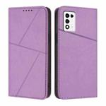 For ZTE Libero 5G III Strong Magnetic Frosted Flip Leather Phone Case(Light Purple)