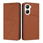For ZTE Libero 5G IV Strong Magnetic Frosted Flip Leather Phone Case(Coffee Color)