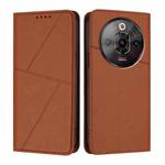For ZTE Nubia Focus Pro Strong Magnetic Frosted Flip Leather Phone Case(Coffee Color)