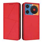 For ZTE nubia Music Strong Magnetic Frosted Flip Leather Phone Case(Red)