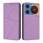 For ZTE nubia Music Strong Magnetic Frosted Flip Leather Phone Case(Light Purple)
