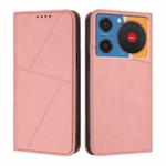 For ZTE nubia Music Strong Magnetic Frosted Flip Leather Phone Case(Pink)