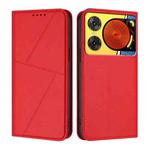 For ZTE nubia Music 2 Strong Magnetic Frosted Flip Leather Phone Case(Red)