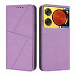 For ZTE nubia Music 2 Strong Magnetic Frosted Flip Leather Phone Case(Light Purple)