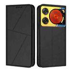 For ZTE nubia Music 2 Strong Magnetic Frosted Flip Leather Phone Case(Black)