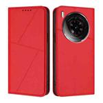 For ZTE nubia Z50S Pro Strong Magnetic Frosted Flip Leather Phone Case(Red)