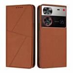 For ZTE nubia Z60 Ultra Strong Magnetic Frosted Flip Leather Phone Case(Coffee Color)