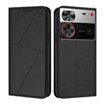 For ZTE nubia Z60 Ultra Strong Magnetic Frosted Flip Leather Phone Case(Black)