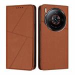 For ZTE nubia Z60S Pro Strong Magnetic Frosted Flip Leather Phone Case(Coffee Color)