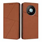 For ZTE Voyage 41 5G Strong Magnetic Frosted Flip Leather Phone Case(Coffee Color)
