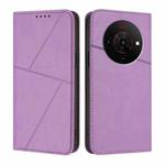 For ZTE Blade A76 5G Strong Magnetic Frosted Flip Leather Phone Case(Light Purple)