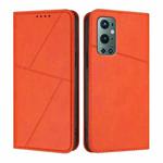 For OnePlus 9 Pro Strong Magnetic Frosted Flip Leather Phone Case(Orange)