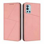 For OnePlus 9R Strong Magnetic Frosted Flip Leather Phone Case(Pink)