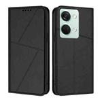 For OnePlus Nord 3 Strong Magnetic Frosted Flip Leather Phone Case(Black)