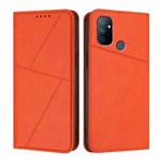 For OnePlus Nord N100 4G Strong Magnetic Frosted Flip Leather Phone Case(Orange)