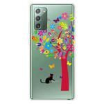 For Samsung Galaxy Note20 Shockproof Painted Transparent TPU Protective Case(Tree Cat)