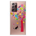 For Samsung Galaxy Note20 Ultra Shockproof Painted Transparent TPU Protective Case(Tree Cat)