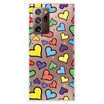 For Samsung Galaxy Note20 Ultra Shockproof Painted Transparent TPU Protective Case(Hearts)