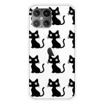 For iPhone 12 mini Shockproof Painted Transparent TPU Protective Case(Black Cats)