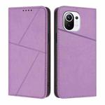 For Xiaomi Mi 11 Strong Magnetic Frosted Flip Leather Phone Case(Light Purple)