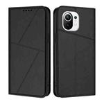 For Xiaomi Mi 11 Strong Magnetic Frosted Flip Leather Phone Case(Black)
