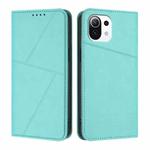 For Xiaomi Mi 11 Lite Strong Magnetic Frosted Flip Leather Phone Case(Light Blue)