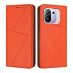 For Xiaomi Mi 11 Pro Strong Magnetic Frosted Flip Leather Phone Case(Orange)