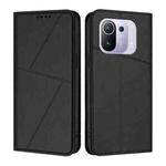 For Xiaomi Mi 11 Pro Strong Magnetic Frosted Flip Leather Phone Case(Black)