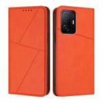 For Xiaomi 11T Strong Magnetic Frosted Flip Leather Phone Case(Orange)