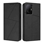 For Xiaomi 11T Strong Magnetic Frosted Flip Leather Phone Case(Black)