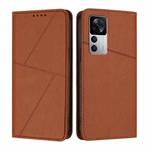 For Xiaomi 12T Strong Magnetic Frosted Flip Leather Phone Case(Coffee Color)
