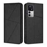 For Xiaomi 12T Strong Magnetic Frosted Flip Leather Phone Case(Black)