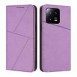 For Xiaomi 13 Strong Magnetic Frosted Flip Leather Phone Case(Light Purple)