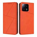 For Xiaomi 13 Strong Magnetic Frosted Flip Leather Phone Case(Orange)