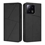For Xiaomi 13 Strong Magnetic Frosted Flip Leather Phone Case(Black)