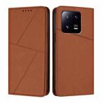 For Xiaomi 13 Pro Strong Magnetic Frosted Flip Leather Phone Case(Coffee Color)