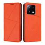 For Xiaomi 13 Pro Strong Magnetic Frosted Flip Leather Phone Case(Orange)