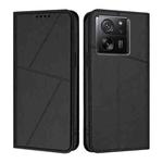 For Xiaomi 13T Strong Magnetic Frosted Flip Leather Phone Case(Black)